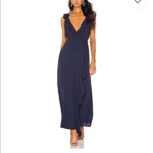 bardot alex ruffle maxi dress